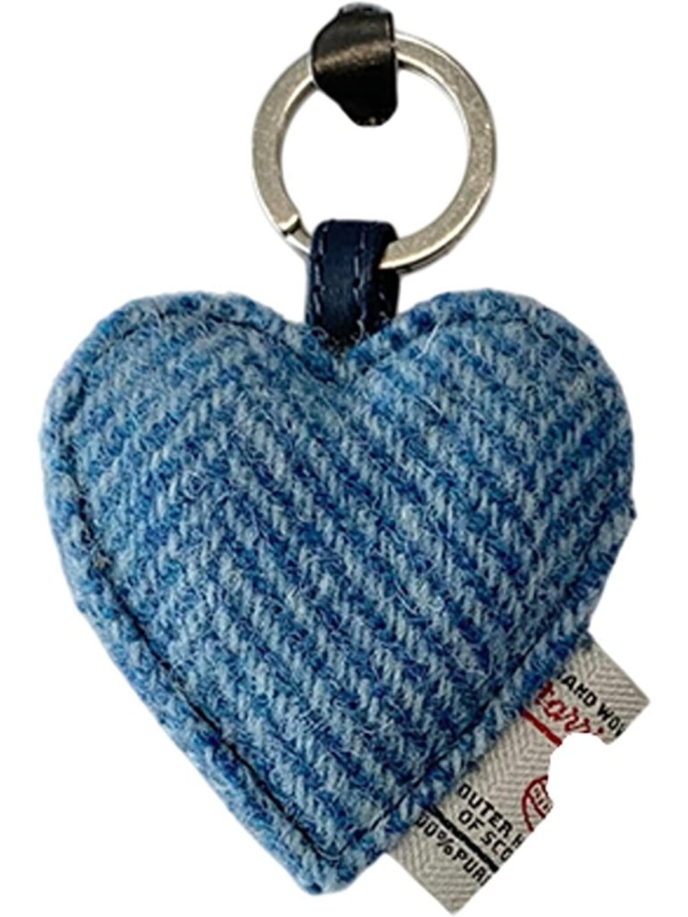 Scottish Harris Tweed Heart Keyring Charm | Stylish Bag Accessory 2.36